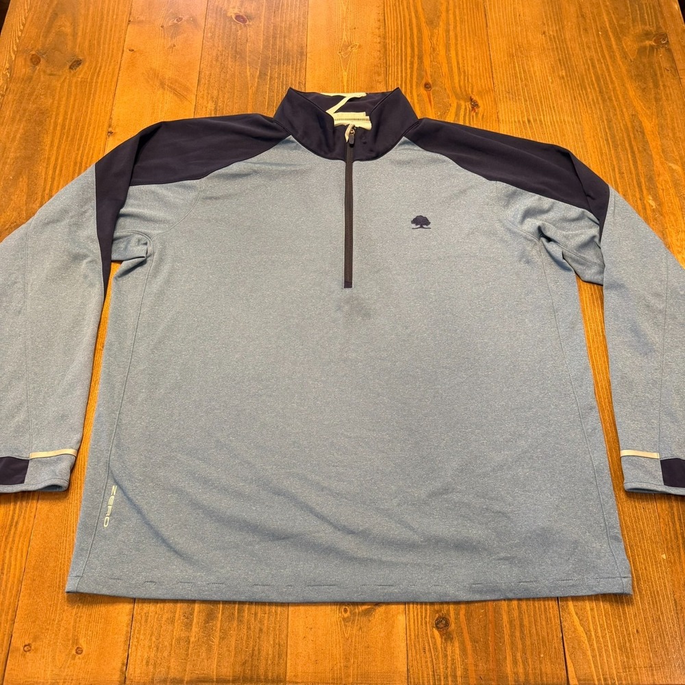 Zero Restriction 1/4 Zip Pullover Men's 2XL Light Blue Mock Golf Performance